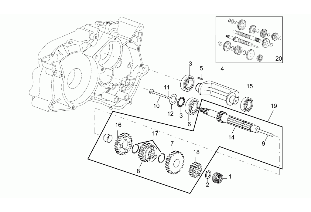 Aprilia RS50 93-95 Primary gear shaft five speed.png