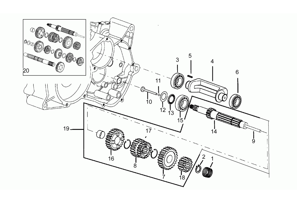 Aprilia RS50 93-95 Primary gear shaft six speed.png